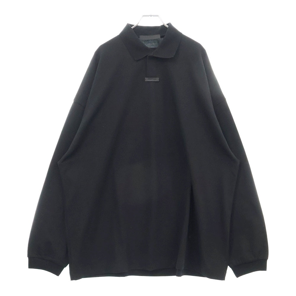 FEAR OF GOD ESSENTIALS(フィアオブゴッド エッセンシャルズ) オーバーサイズ長袖ポロシャツ ブラック