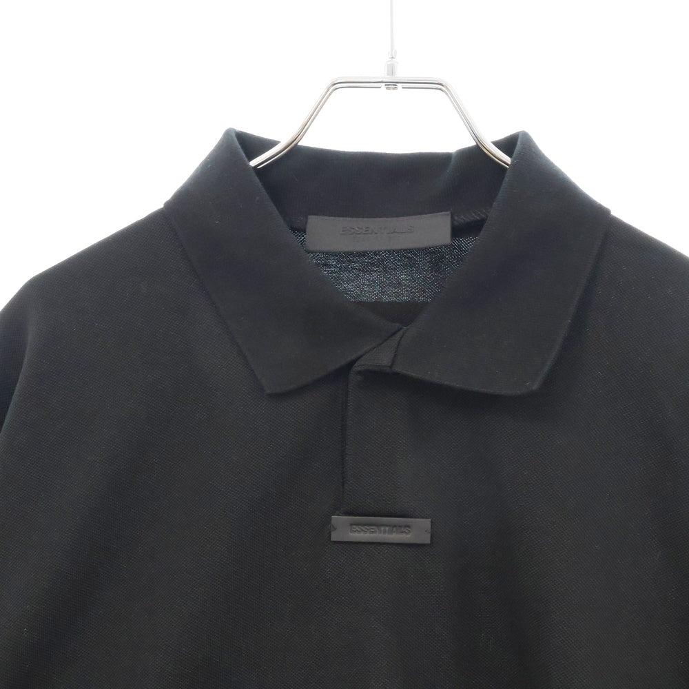 FEAR OF GOD ESSENTIALS(フィアオブゴッド エッセンシャルズ) オーバーサイズ長袖ポロシャツ ブラック