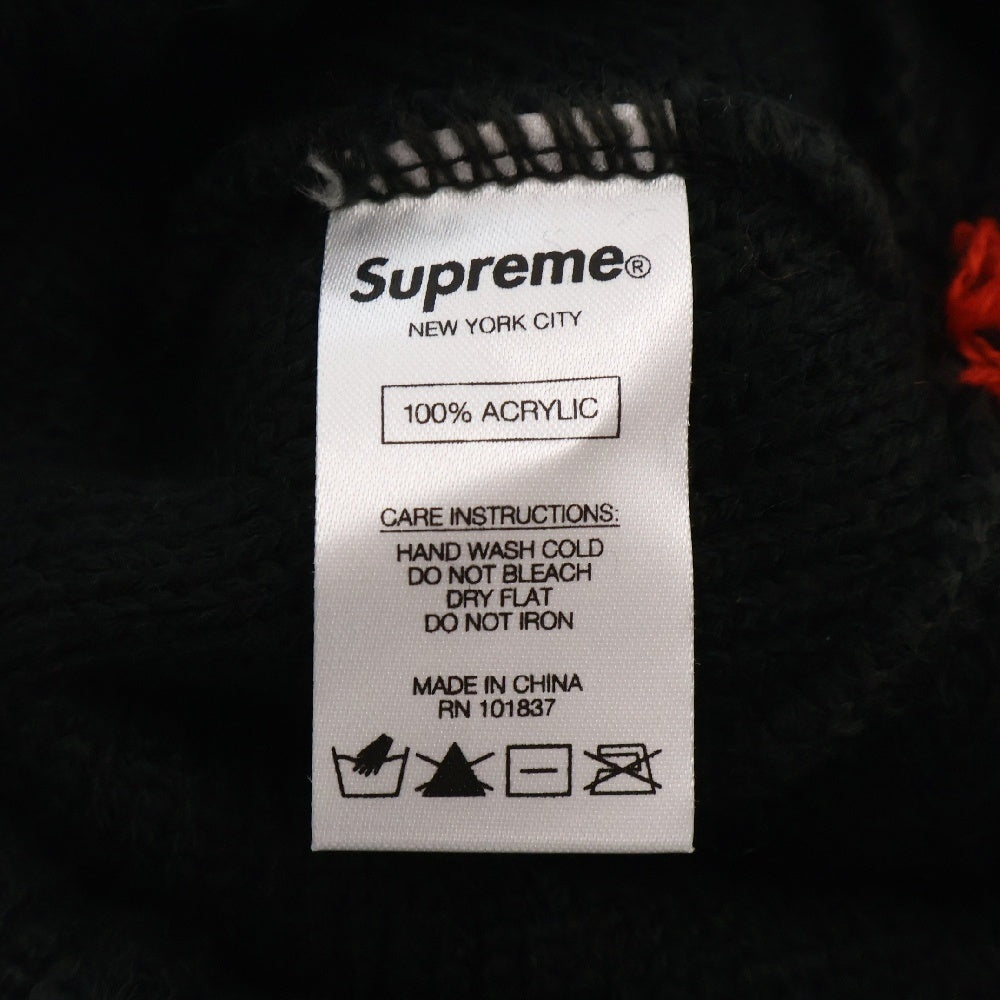 SUPREME(シュプリーム) 18AW Classic Stripe Beanie クラシックストライプ ビーニー ニット帽 ブラック/オレンジ