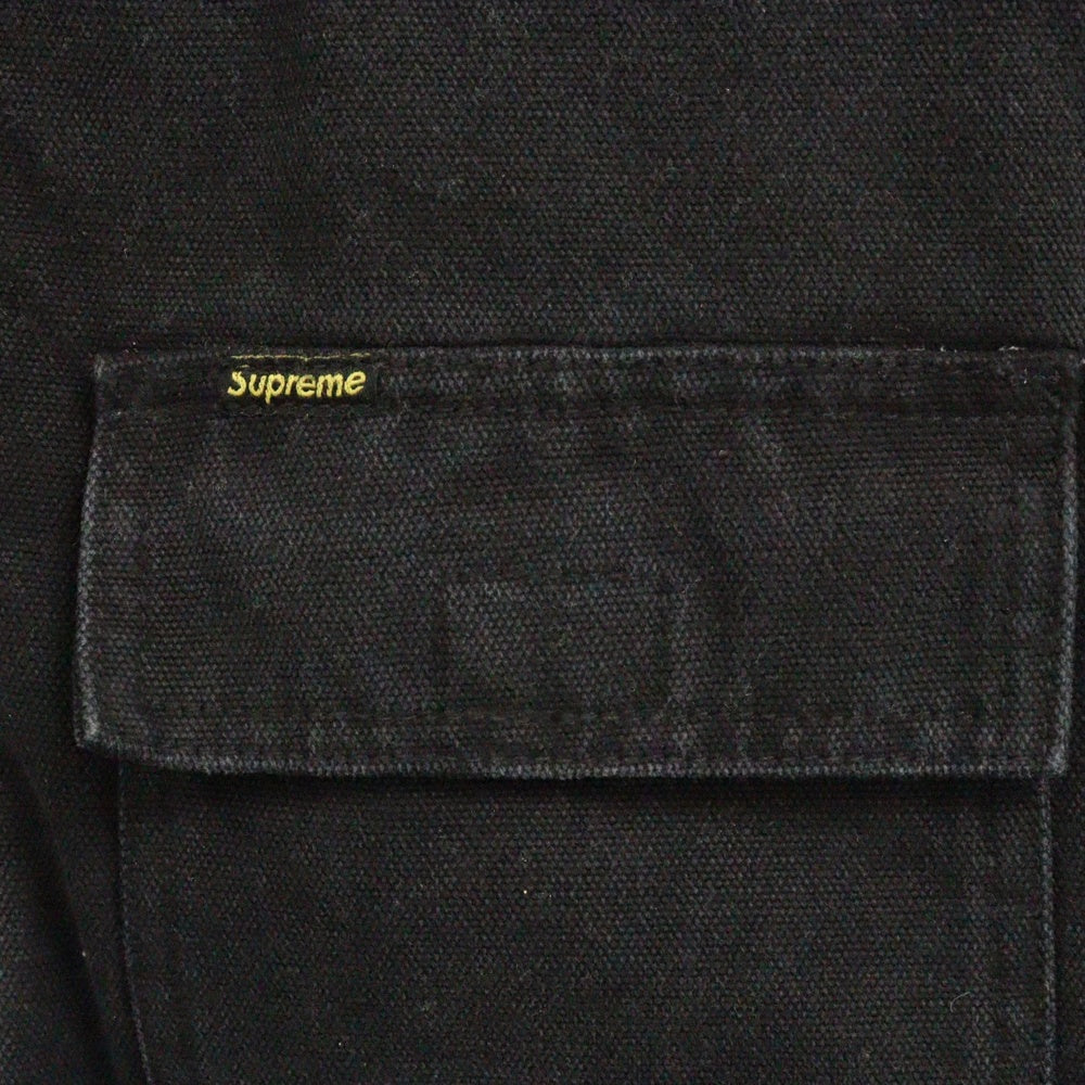 SUPREME(シュプリーム) 25SS Old English Canvas Work Jacketオールドイングリッシュボアワッペン ジップアップキャンバスワークジャケット ブラック