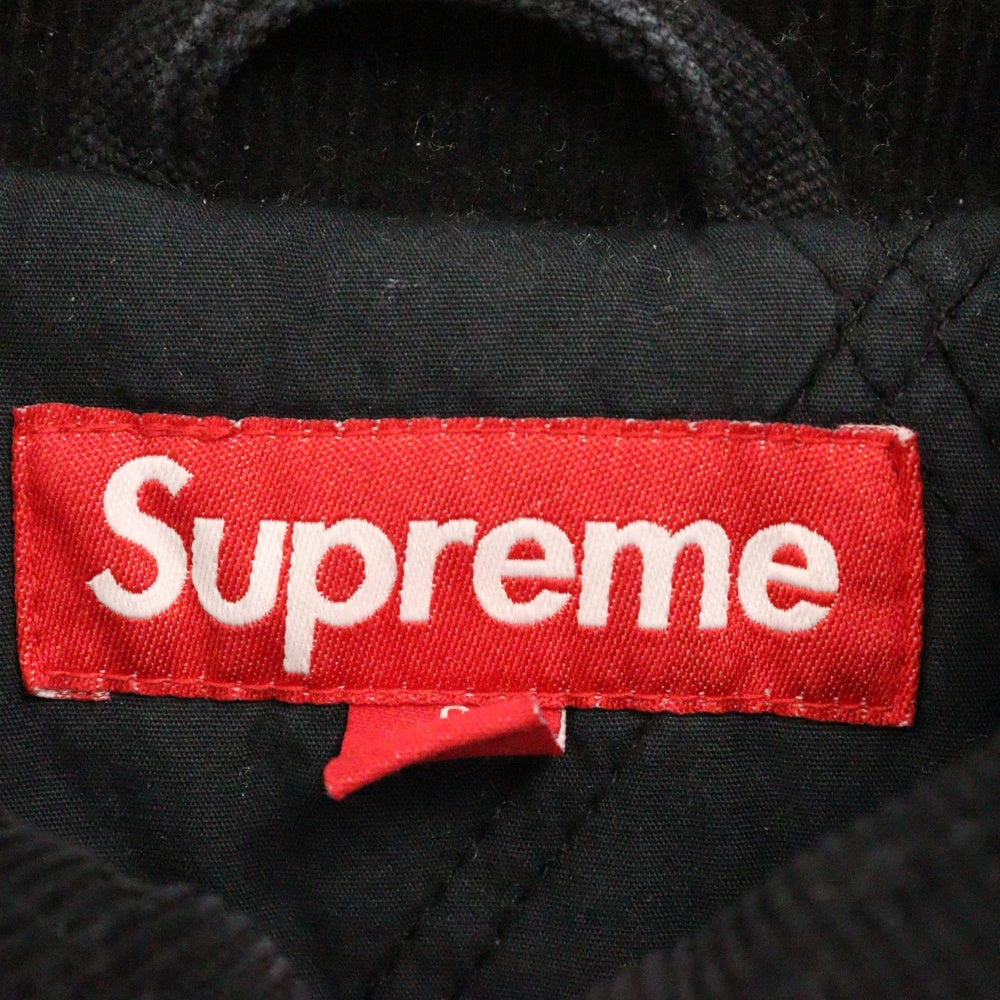SUPREME(シュプリーム) 25SS Old English Canvas Work Jacketオールドイングリッシュボアワッペン ジップアップキャンバスワークジャケット ブラック