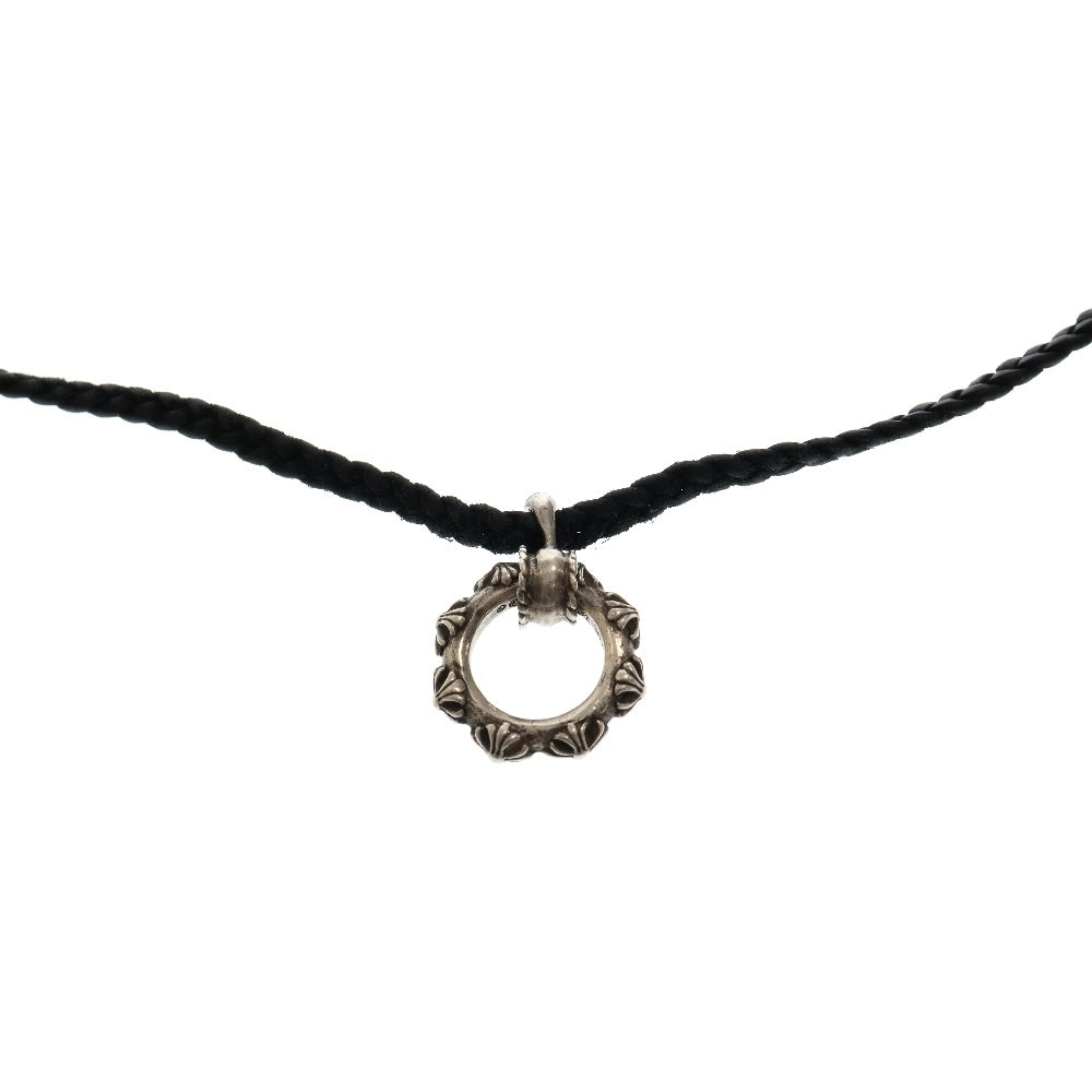 CHROME HEARTS(クロムハーツ) EWLP CRS アイウェアループ クロスバンド レザーブレード ネックレス シルバー/ブラック