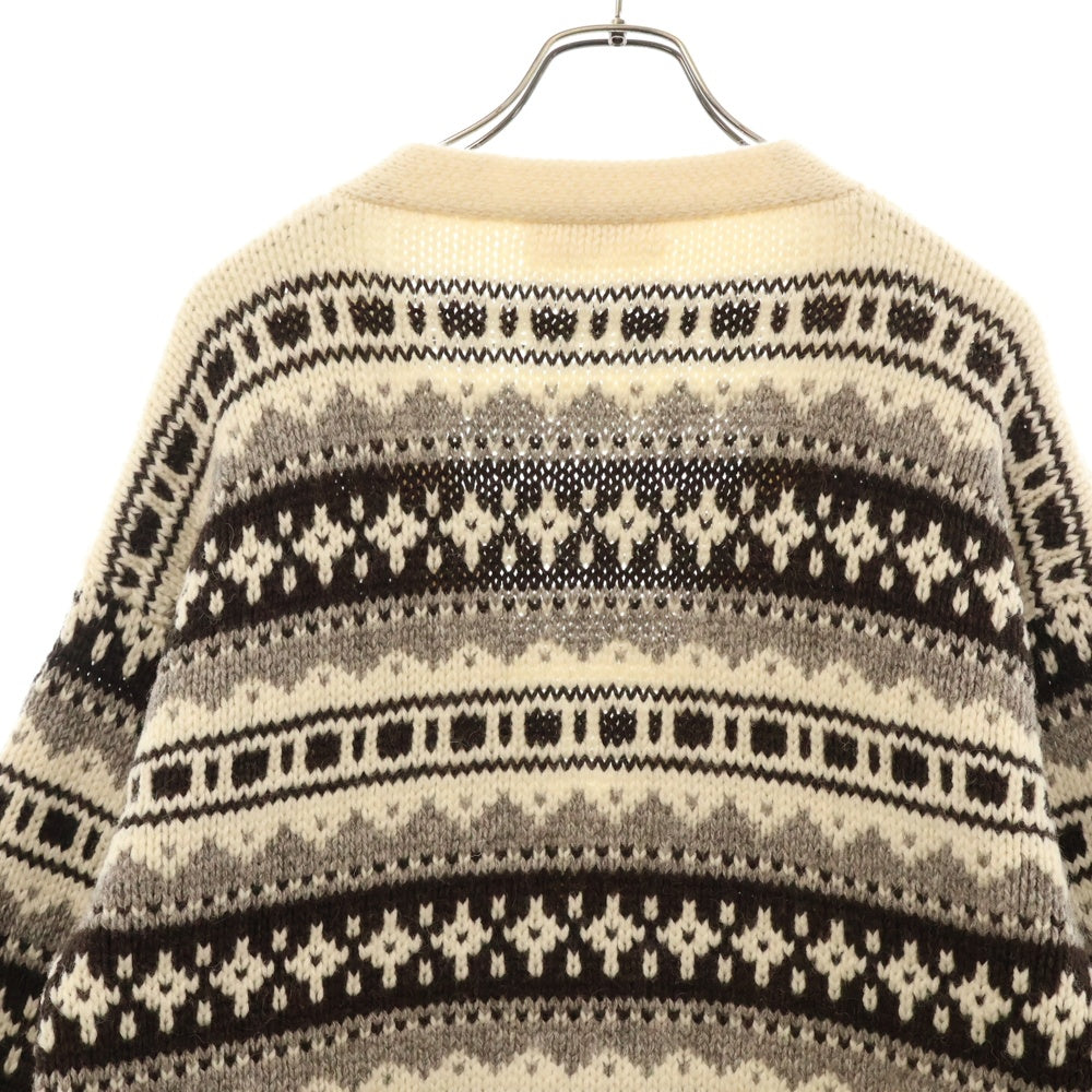 CELINE(セリーヌ) Shetland Oversized Cardigan シェトランドオーバーサイズカーディガン ニットセーター 総柄 アイボリー 2A90Q107O