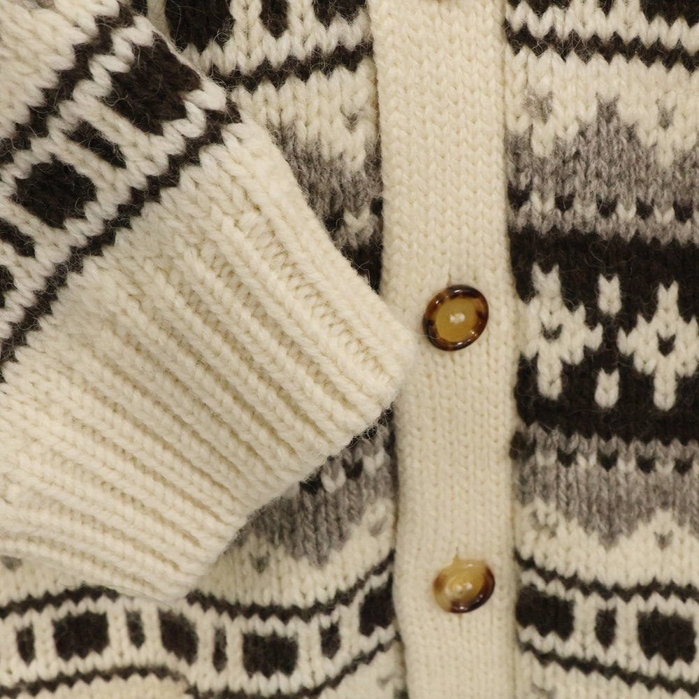 CELINE(セリーヌ) Shetland Oversized Cardigan シェトランドオーバーサイズカーディガン ニットセーター 総柄 アイボリー 2A90Q107O
