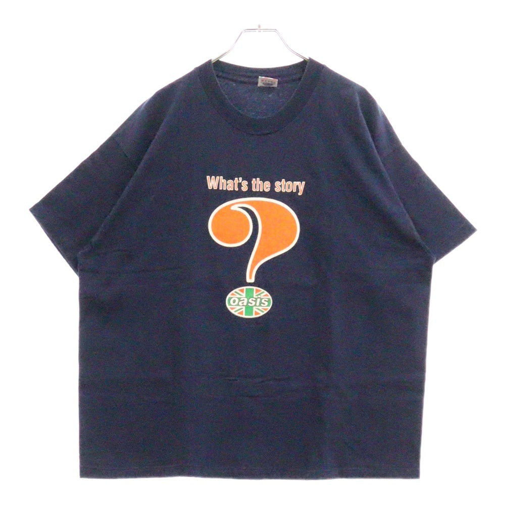 VINTAGE(ヴィンテージ) 90S OASIS WHAT'S THE STORY オアシス 両面プリント 半袖Tシャツ カットソー ネイビー