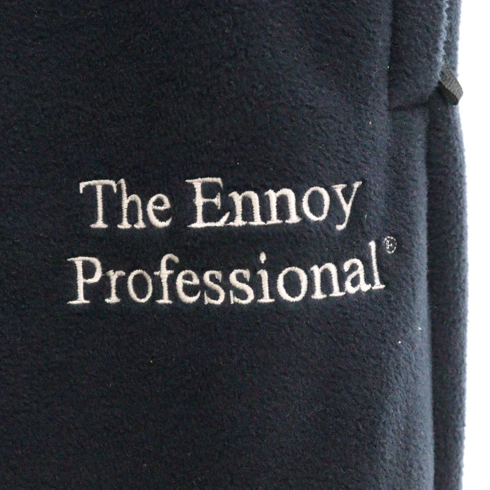 The Ennoy Professional(エンノイプロフェッショナル) 24AW Polartec Fleece pants フロントロゴ刺繍 ポーラテック フリースパンツ ネイビー AW24BRENPT06LP