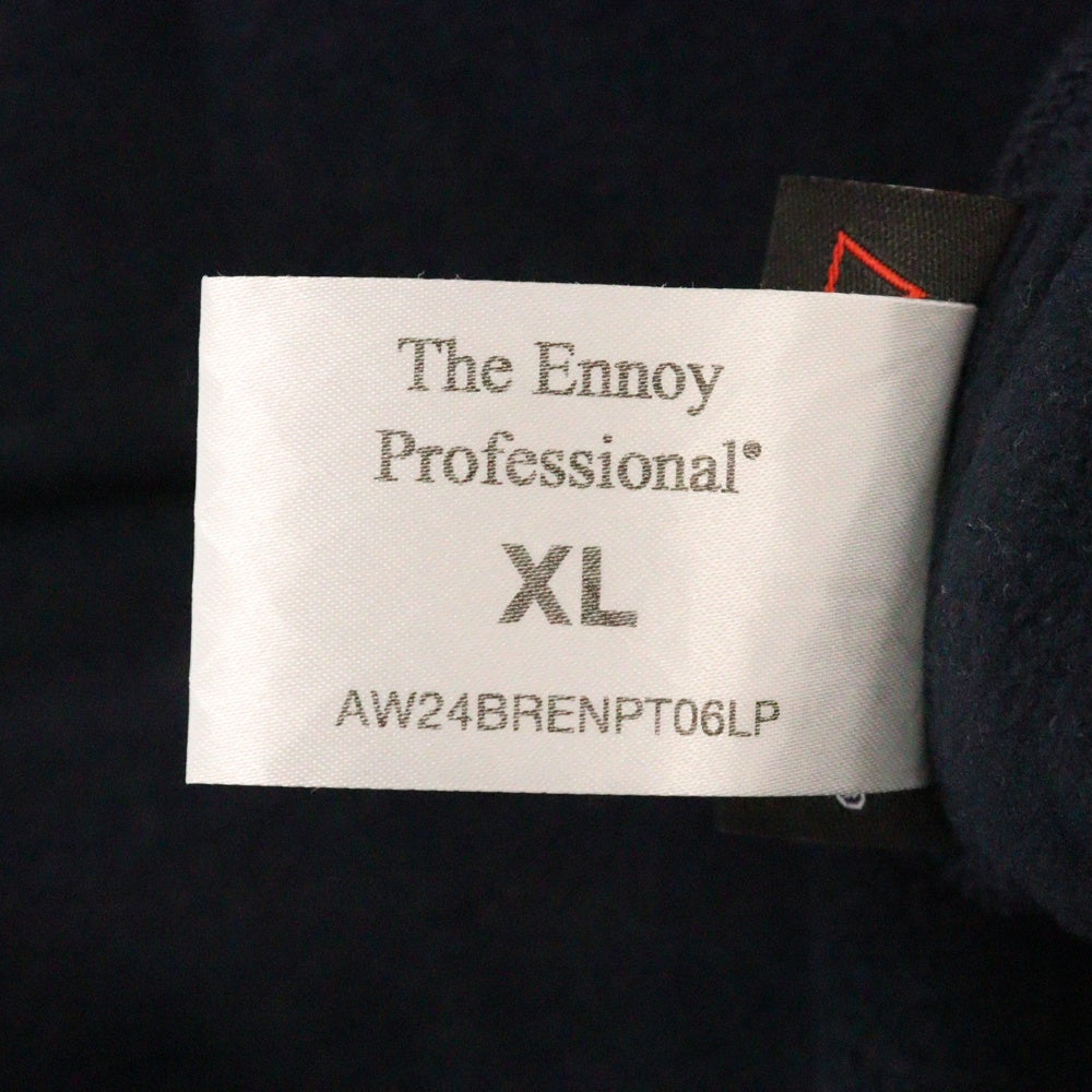 The Ennoy Professional(エンノイプロフェッショナル) 24AW Polartec Fleece pants フロントロゴ刺繍 ポーラテック フリースパンツ ネイビー AW24BRENPT06LP