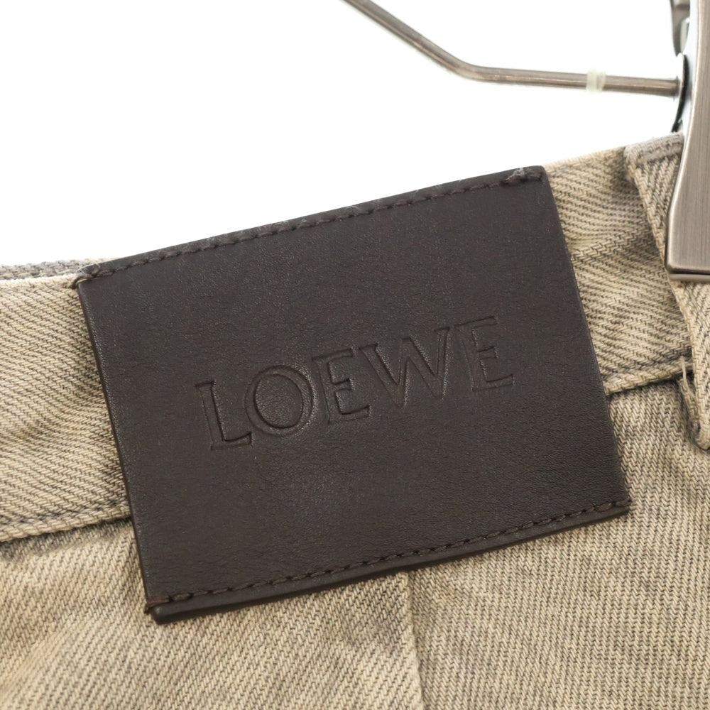 LOEWE(ロエベ) ミディアムウェイト ブリーチドコットン デニムパンツ ベージュ レディース S359Y11XCJ