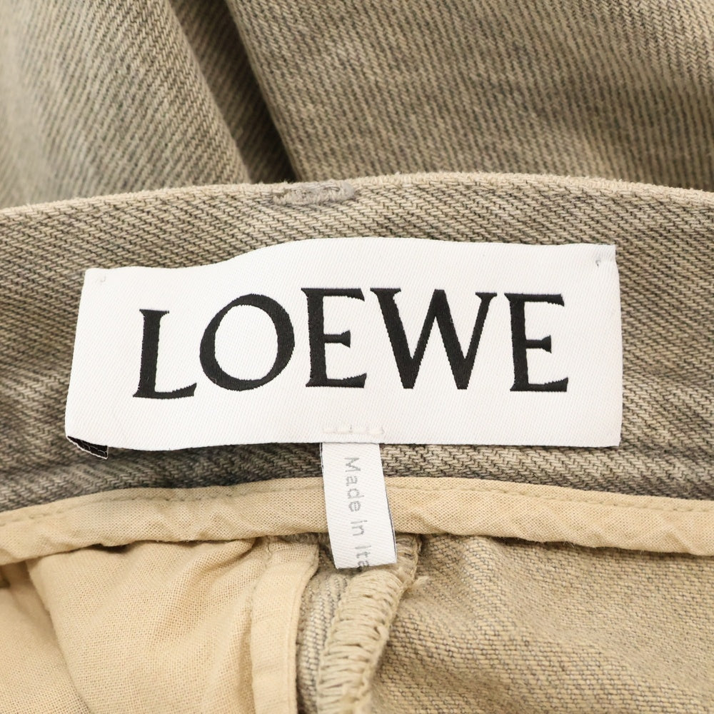 LOEWE(ロエベ) ミディアムウェイト ブリーチドコットン デニムパンツ ベージュ レディース S359Y11XCJ