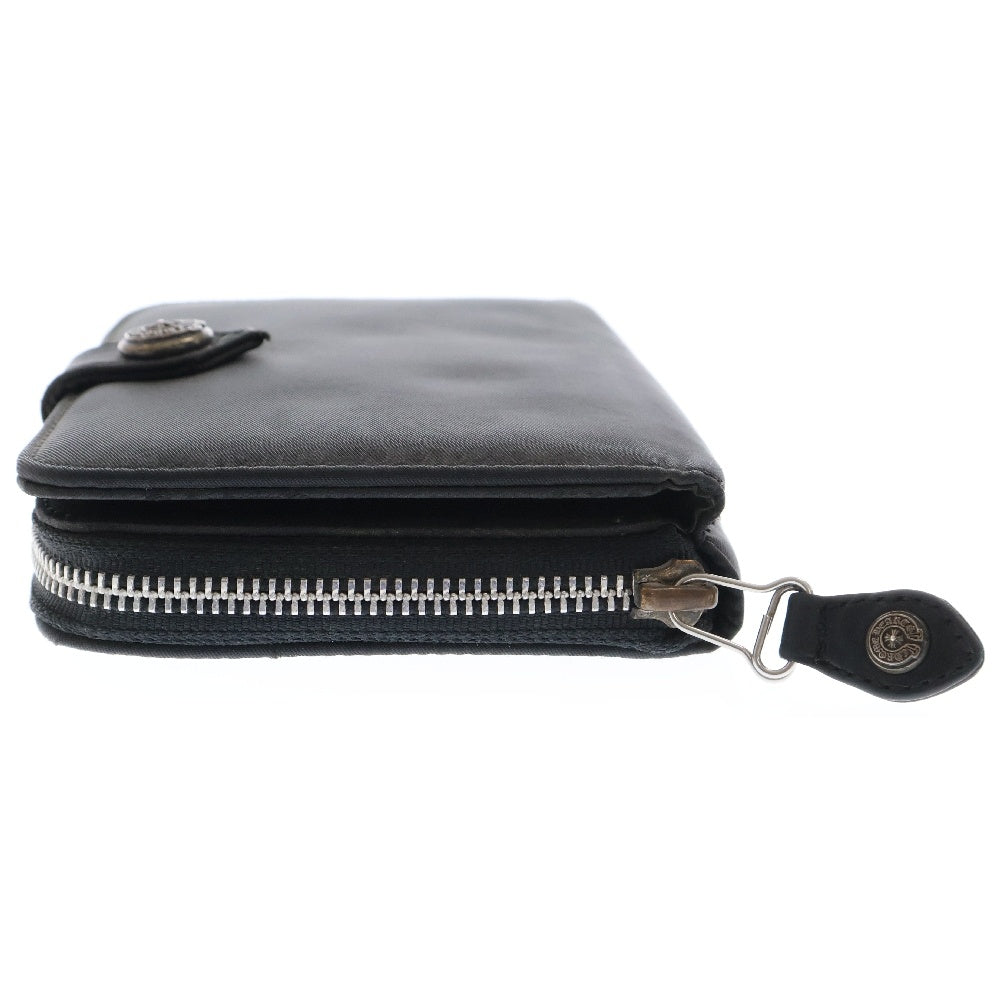 CHROME HEARTS(クロムハーツ) OLD ナイロン ラウンドファスナー コンパクトウォレット 二つ折り財布 ブラック