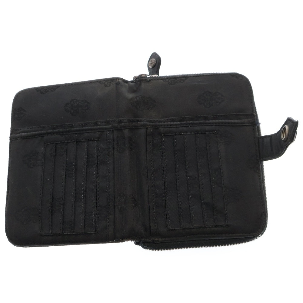 CHROME HEARTS(クロムハーツ) OLD ナイロン ラウンドファスナー コンパクトウォレット 二つ折り財布 ブラック