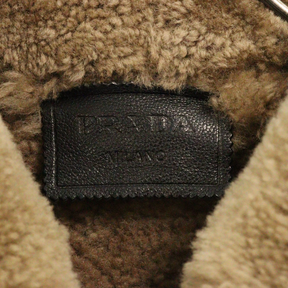 PRADA(プラダ) オーバーサイズ ムートンジャケット ブラック 58A126 レディース