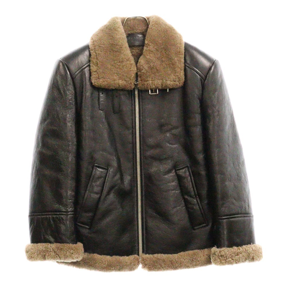 PRADA(プラダ) オーバーサイズ ムートンジャケット ブラック 58A126 レディース
