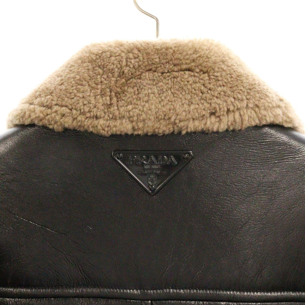 PRADA(プラダ) オーバーサイズ ムートンジャケット ブラック 58A126 レディース