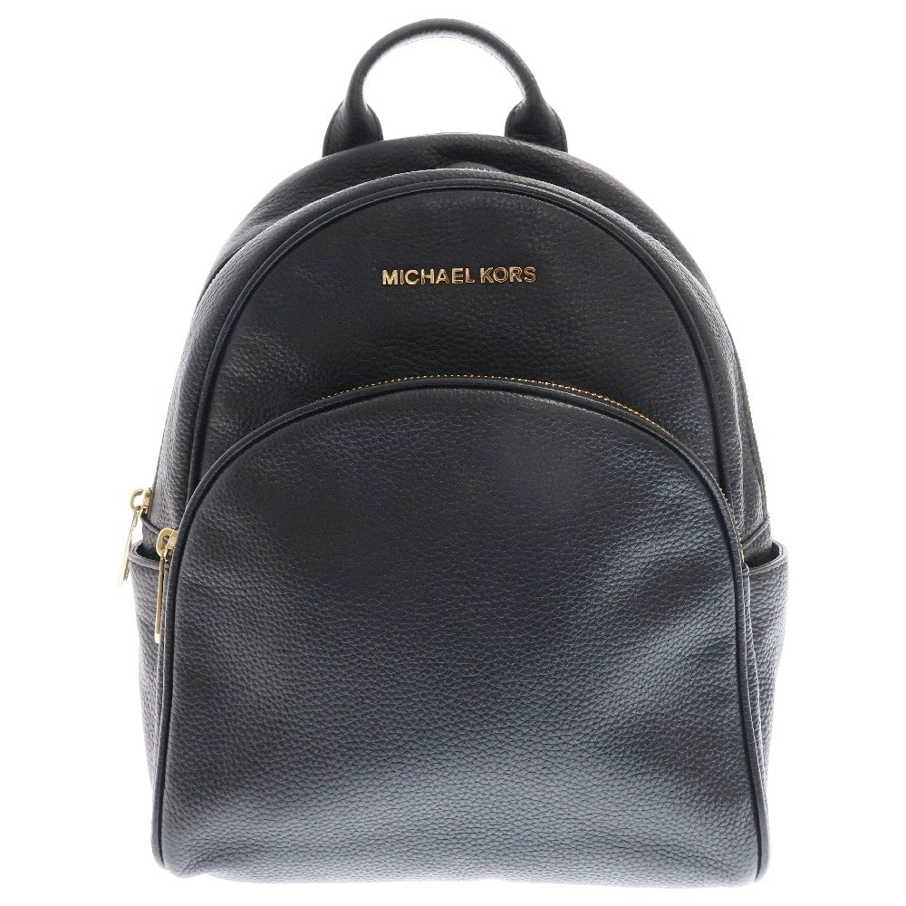 MICHAEL KORS(マイケルコース) ABBEY MD BACKPACK アビー フロントロゴ レザー バックパック リュックサック ブラック レディース 35S7GAYB1L