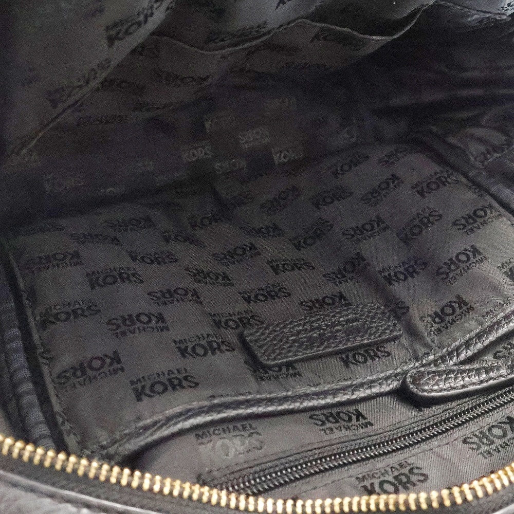 MICHAEL KORS(マイケルコース) ABBEY MD BACKPACK アビー フロントロゴ レザー バックパック リュックサック ブラック レディース 35S7GAYB1L