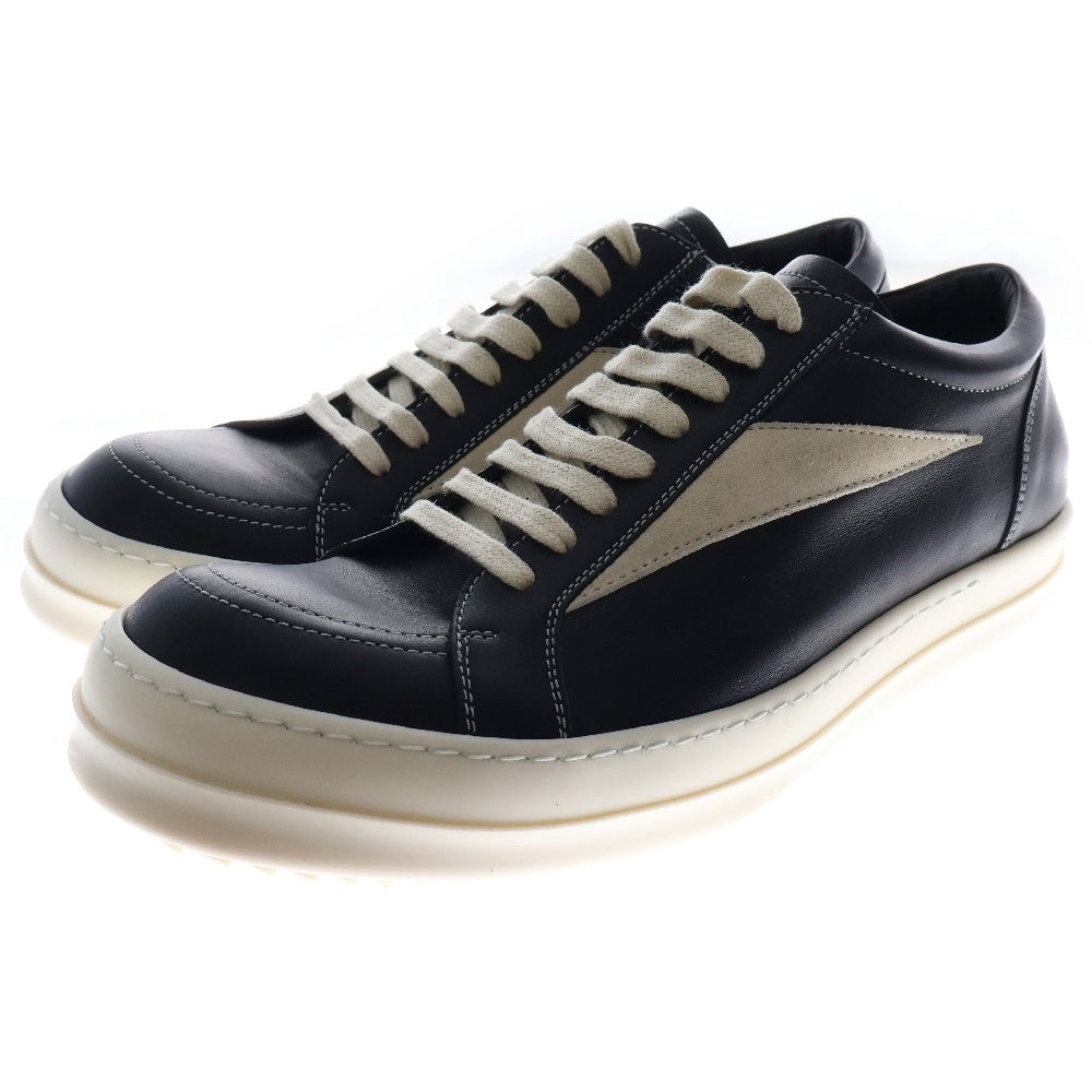 Rick Owens(リックオウエンス) VINTAGE SNEAKS ヴィンテージ スニークス レザー ローカットスニーカー ブラック/ホワイト 02D6897