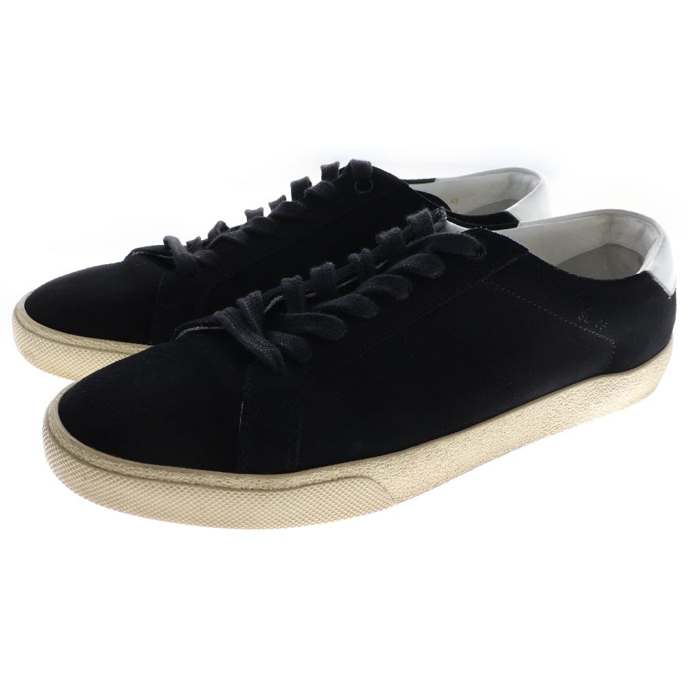 SAINT LAURENT PARIS(サンローランパリ) CLASSIC クラシック スウェードレザー レースアップ ローカットスニーカー ブラック/ホワイト GE421570