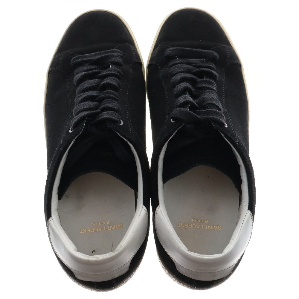 SAINT LAURENT PARIS(サンローランパリ) CLASSIC クラシック スウェードレザー レースアップ ローカットスニーカー ブラック/ホワイト GE421570
