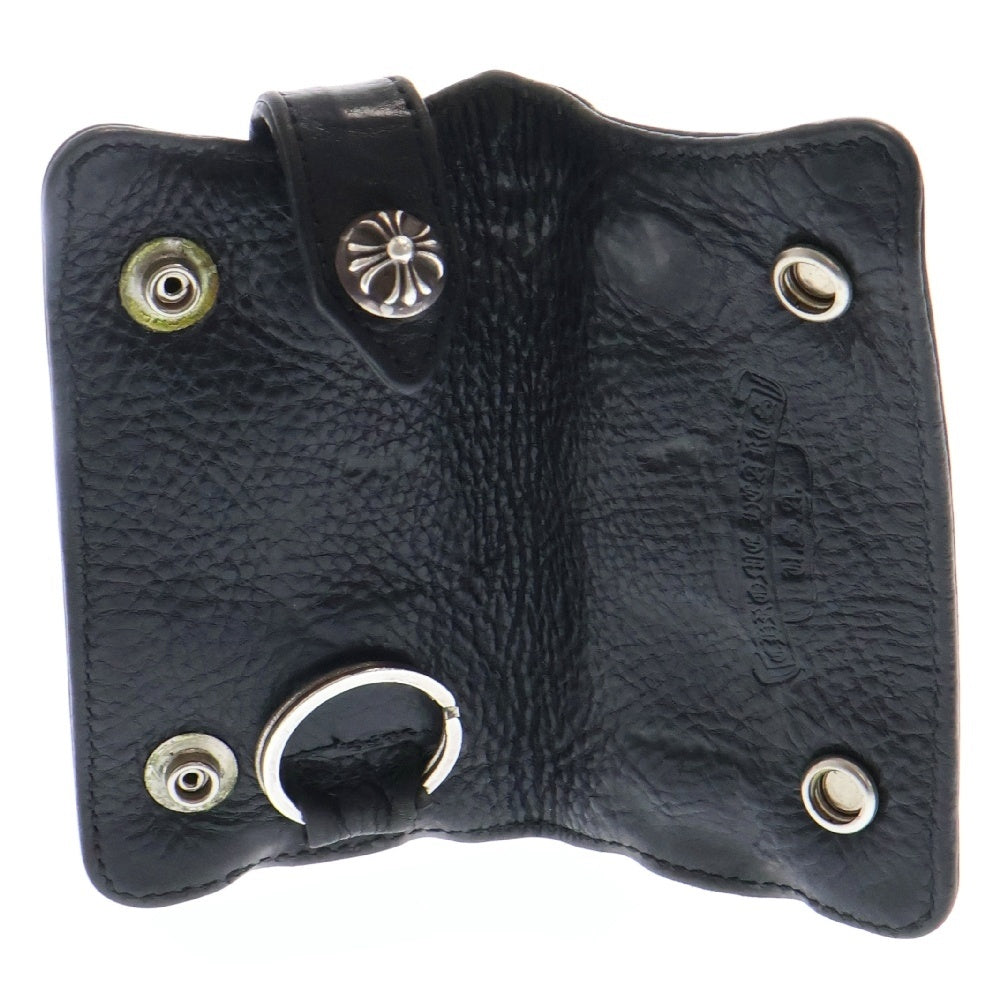 CHROME HEARTS(クロムハーツ) KEY CASE クロスボールボタン レザーキーケース ブラック/シルバー