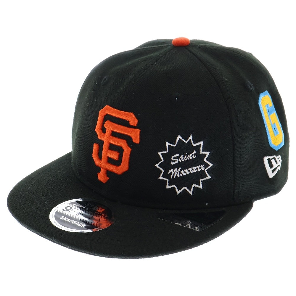 SAINT MICHAEL(セントマイケル) 25SS ×NEW ERA ×MLB GIANTS SNAPBACK ジャイアンツ スナップバック ワッペンロゴ キャップ 帽子 ブラック 14532342