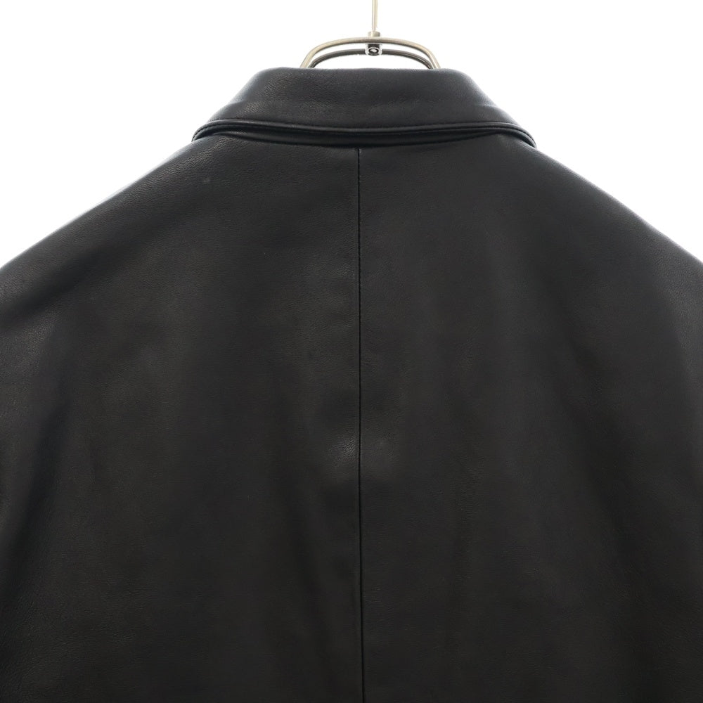 WACKO MARIA(ワコマリア) 23SS LEATHER JACKET 裏地レオパード シープスキンレザー テーラードジャケット ブラック 22FW-WMO-JK02