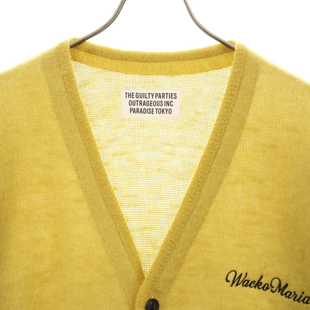 WACKO MARIA(ワコマリア) 23AW MOHAIR KNIT CARDIGAN モヘアニットカーディガン イエロー 23FW-WMK-KN08