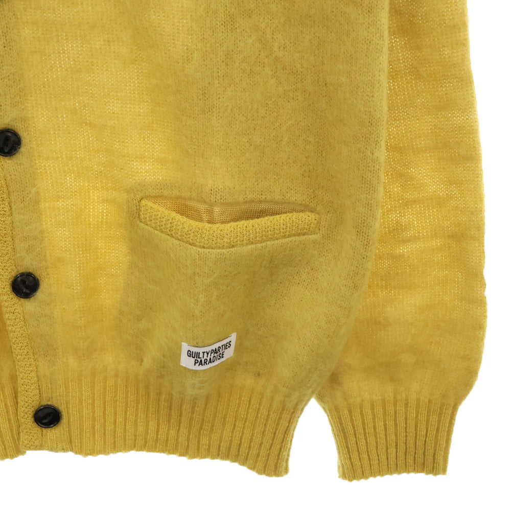 WACKO MARIA(ワコマリア) 23AW MOHAIR KNIT CARDIGAN モヘアニットカーディガン イエロー 23FW-WMK-KN08