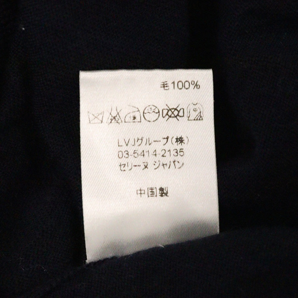 CELINE(セリーヌ) トリオンフロゴ刺繍 クルーネック ニット セーター ネイビー レディース