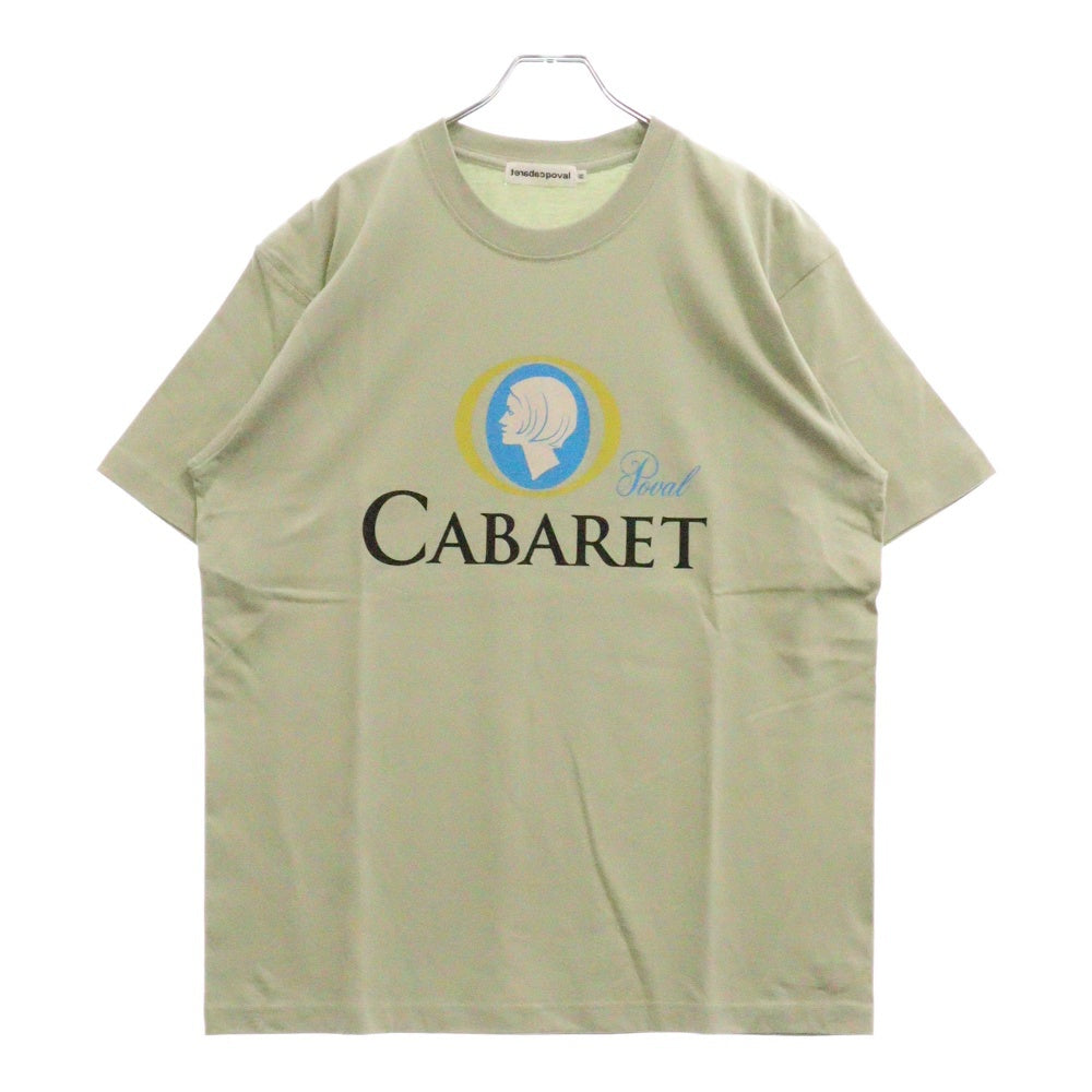 CABARET POVAL(キャバレーポバール) 25SS ロゴプリント半袖Tシャツ グリーン