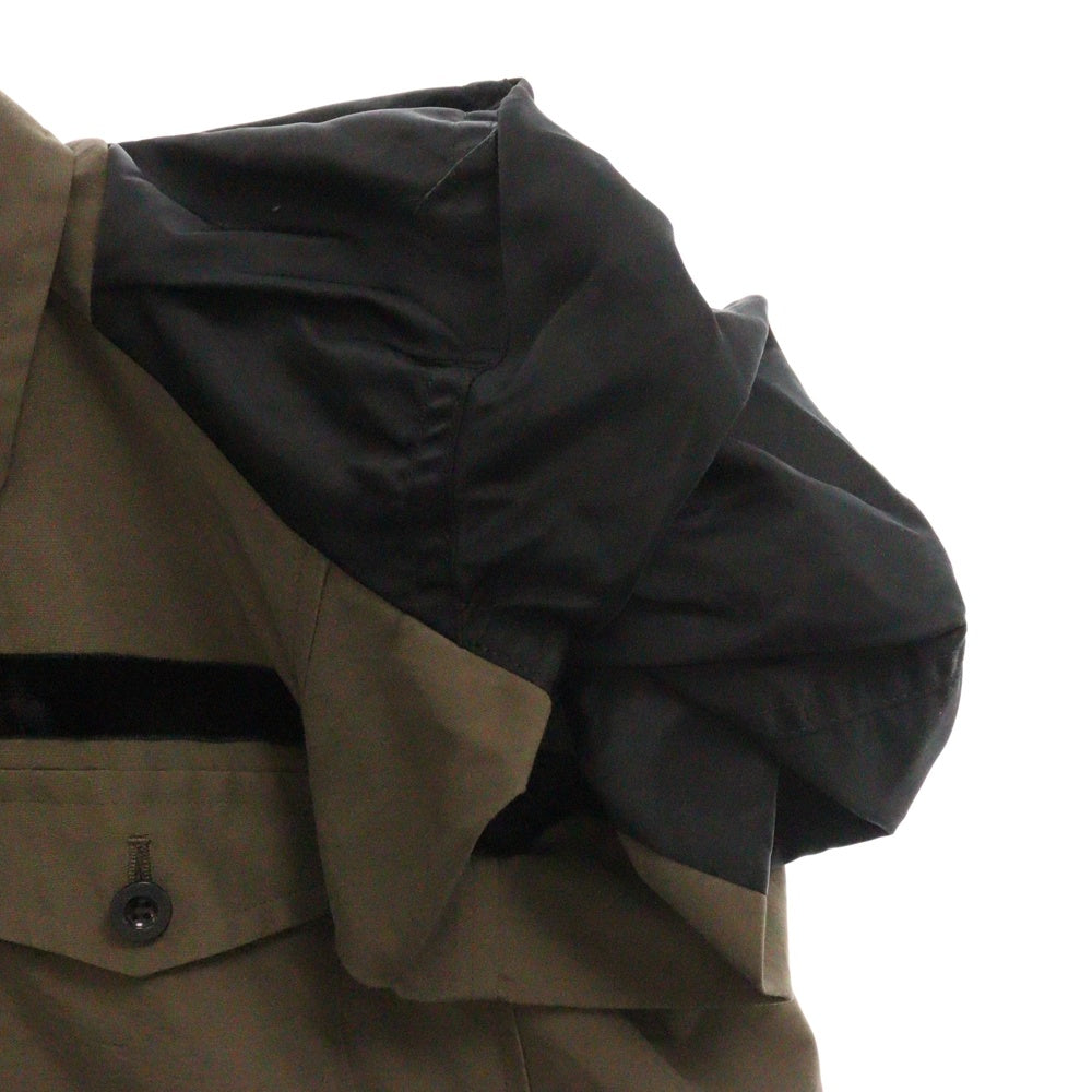 Sacai(サカイ) 24AW Nylon Twill Mix Grosgrain Dress ナイロンツイルミックスグログランドレス カーキブラウン レディース 24-07499