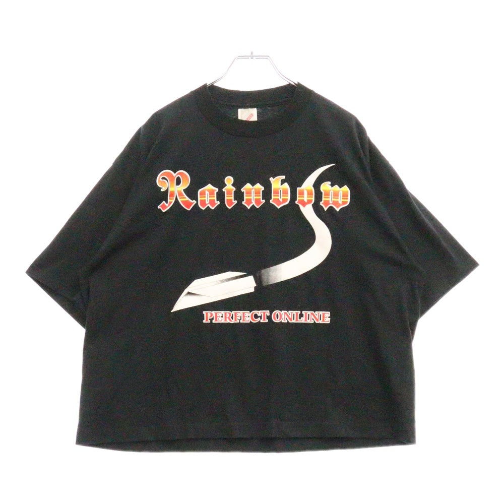 VINTAGE(ヴィンテージ) 90S RAINBOW レインボー ロゴプリント半袖Tシャツ カットソー ブラック