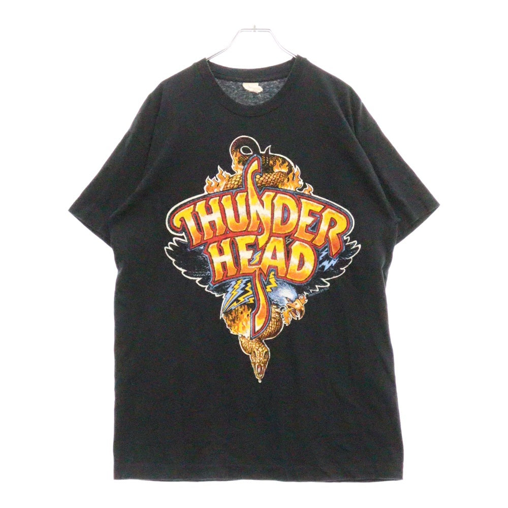 VINTAGE(ヴィンテージ) 80S THUNDER HEAD サンダーヘッド ロゴプリント半袖Tシャツ カットソー ブラック