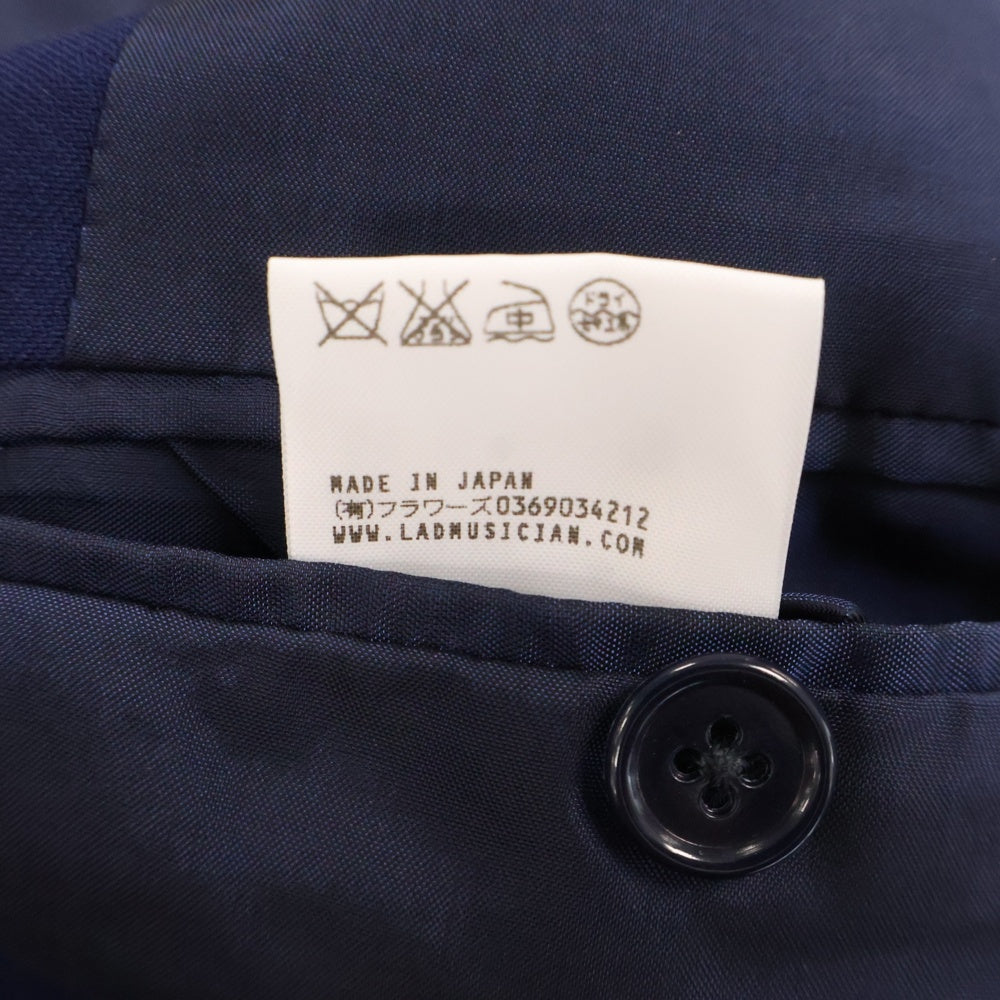 LAD MUSICIAN(ラッドミュージシャン) 15AW COLLARLESS JACKET カラーレス 比翼 ジャケット ネイビー 2215-307