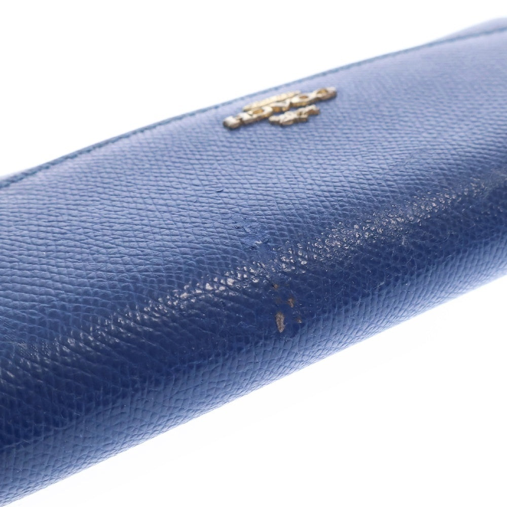 COACH(コーチ) スリムエンブローブ フラップ ジップロングウォレット ブルー レディース F52628