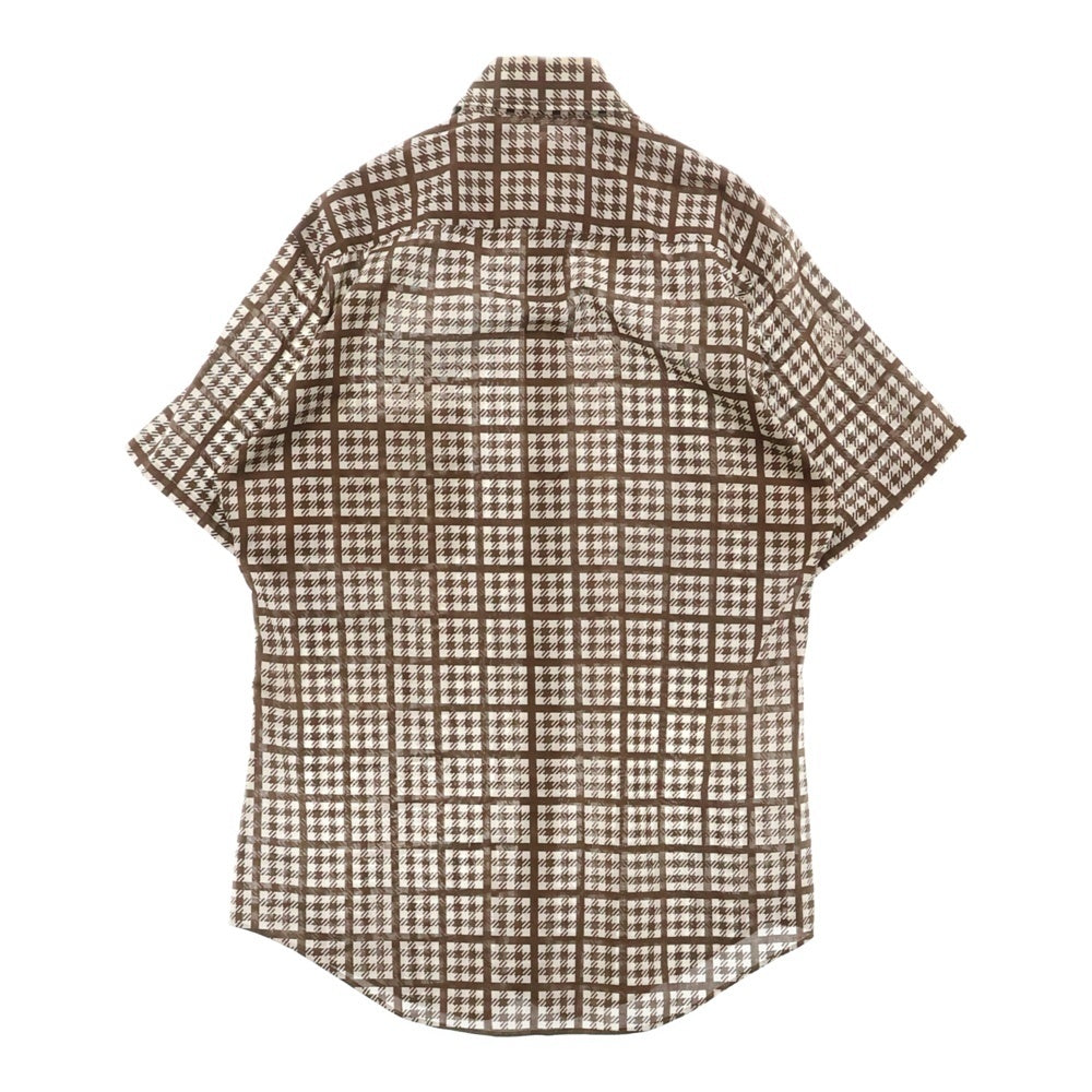 VINTAGE(ヴィンテージ) 70S VINTAGE SEARS KINGS LOAD ヴィンテージ シアーズ キングスロード 半袖チェック総柄シャツ ホワイト/ブラウン