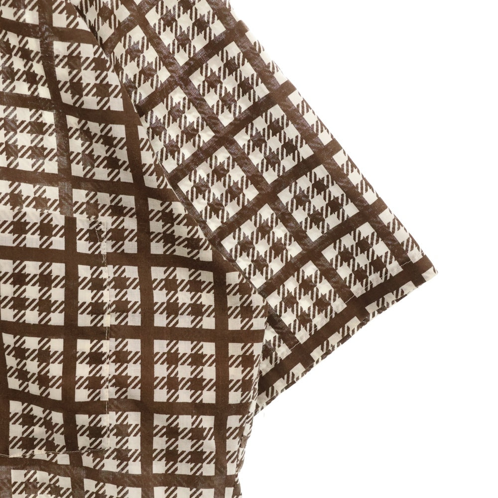 VINTAGE(ヴィンテージ) 70S VINTAGE SEARS KINGS LOAD ヴィンテージ シアーズ キングスロード 半袖チェック総柄シャツ ホワイト/ブラウン