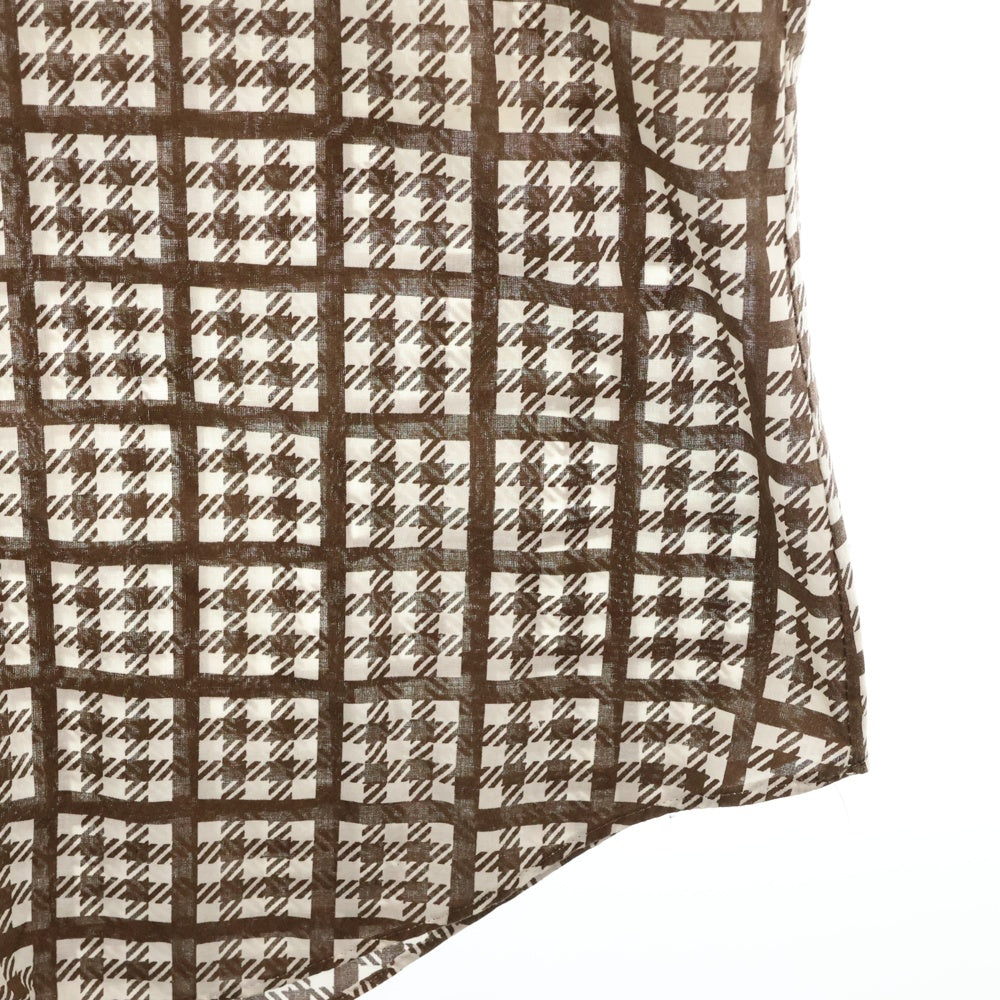 VINTAGE(ヴィンテージ) 70S VINTAGE SEARS KINGS LOAD ヴィンテージ シアーズ キングスロード 半袖チェック総柄シャツ ホワイト/ブラウン