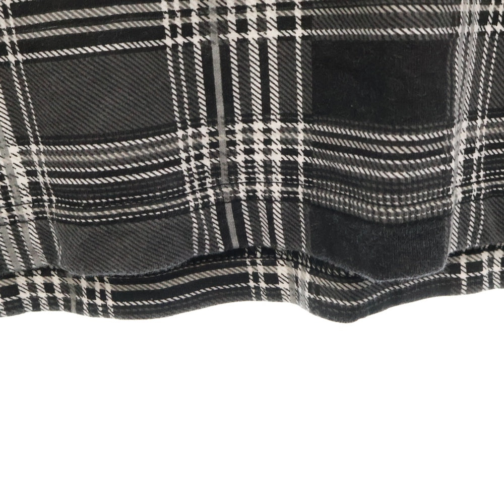 SUPREME(シュプリーム) 20AW Plaid Zip Up L/S Polo チェック柄 ジップアップ 長袖ポロシャツ ブラック/ホワイト