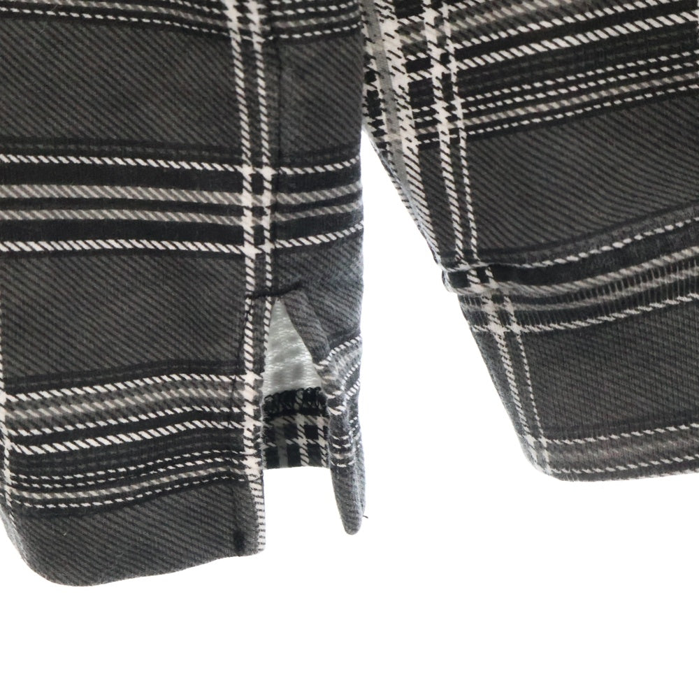 SUPREME(シュプリーム) 20AW Plaid Zip Up L/S Polo チェック柄 ジップアップ 長袖ポロシャツ ブラック/ホワイト