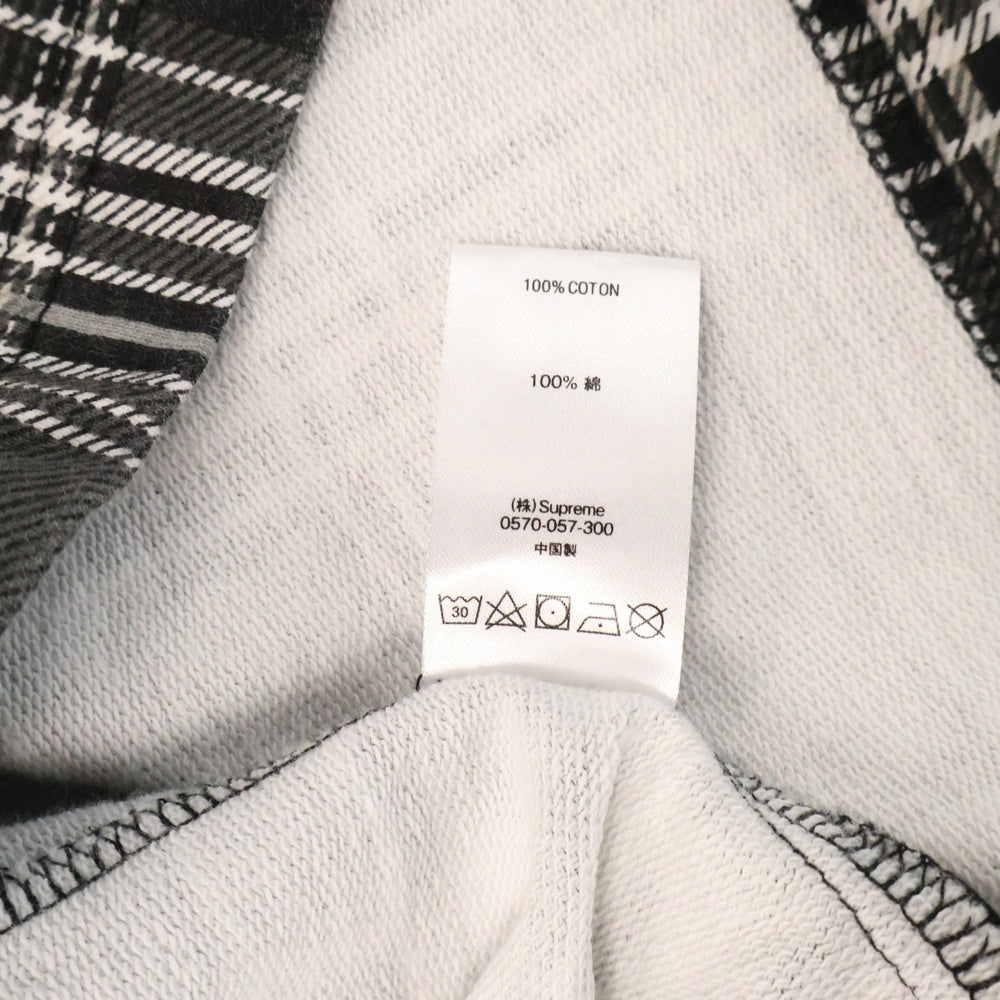 SUPREME(シュプリーム) 20AW Plaid Zip Up L/S Polo チェック柄 ジップアップ 長袖ポロシャツ ブラック/ホワイト