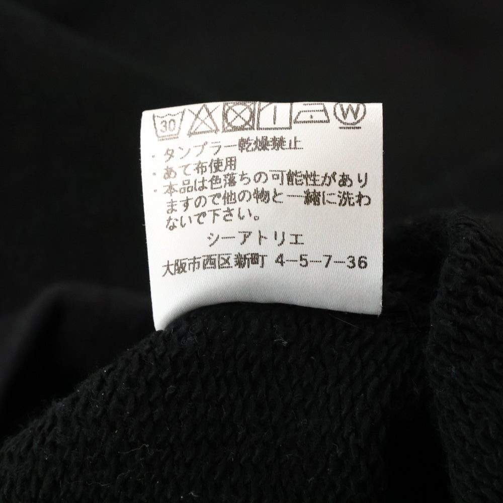 weac.(ウィーク) コットン クルーネック プルオーバースウェットトレーナー ブラック