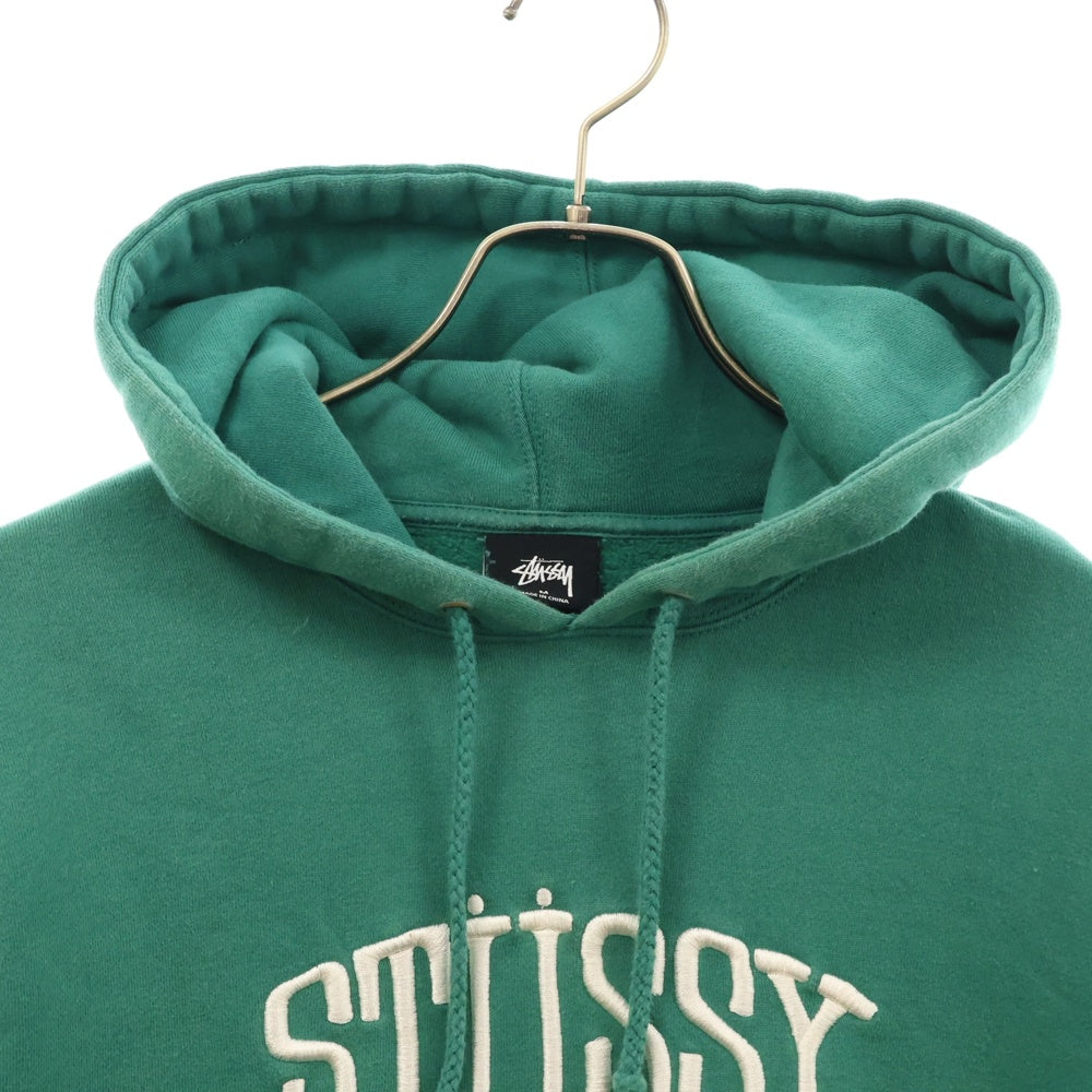 STUSSY(ステューシー) CIRCLE C PULLOVER HOODIE サークル シー 刺繍ロゴ プルオーバー フーディー パーカー グリーン 118397