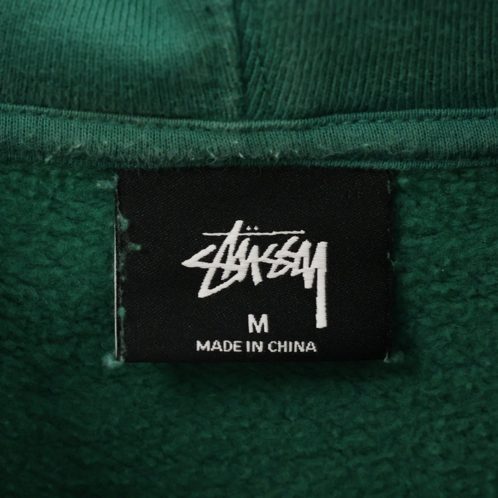 STUSSY(ステューシー) CIRCLE C PULLOVER HOODIE サークル シー 刺繍ロゴ プルオーバー フーディー パーカー グリーン 118397