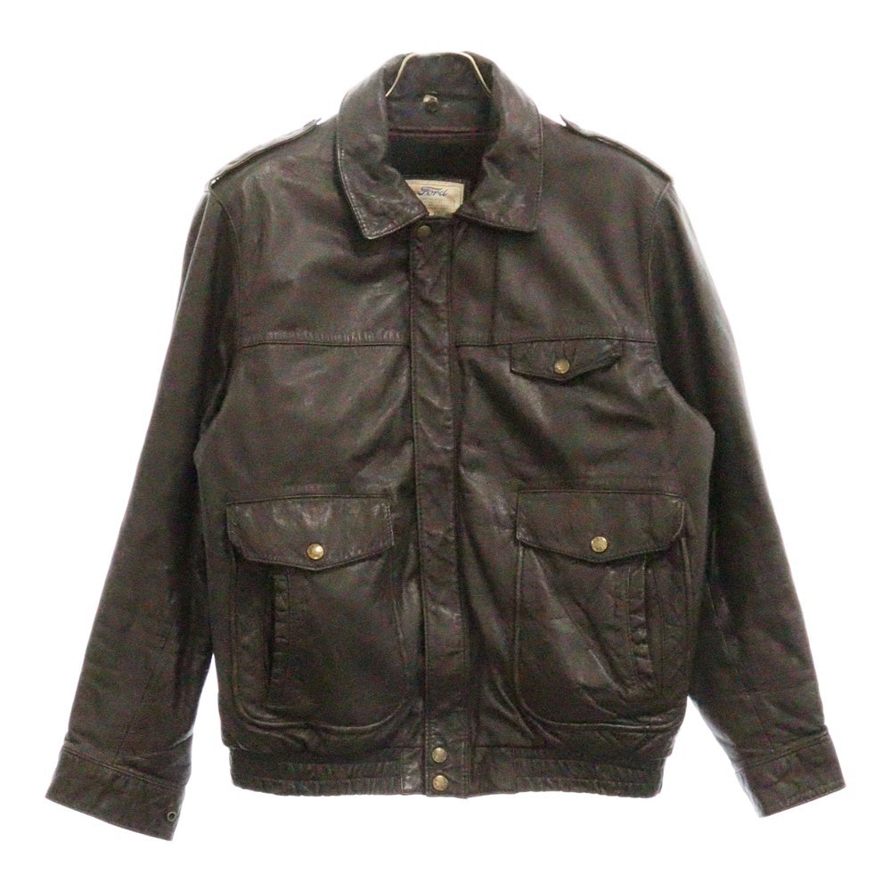VINTAGE(ヴィンテージ) VINTAGE ヴィンテージ ライナー付 ジップアップレザージャケット ブラウン