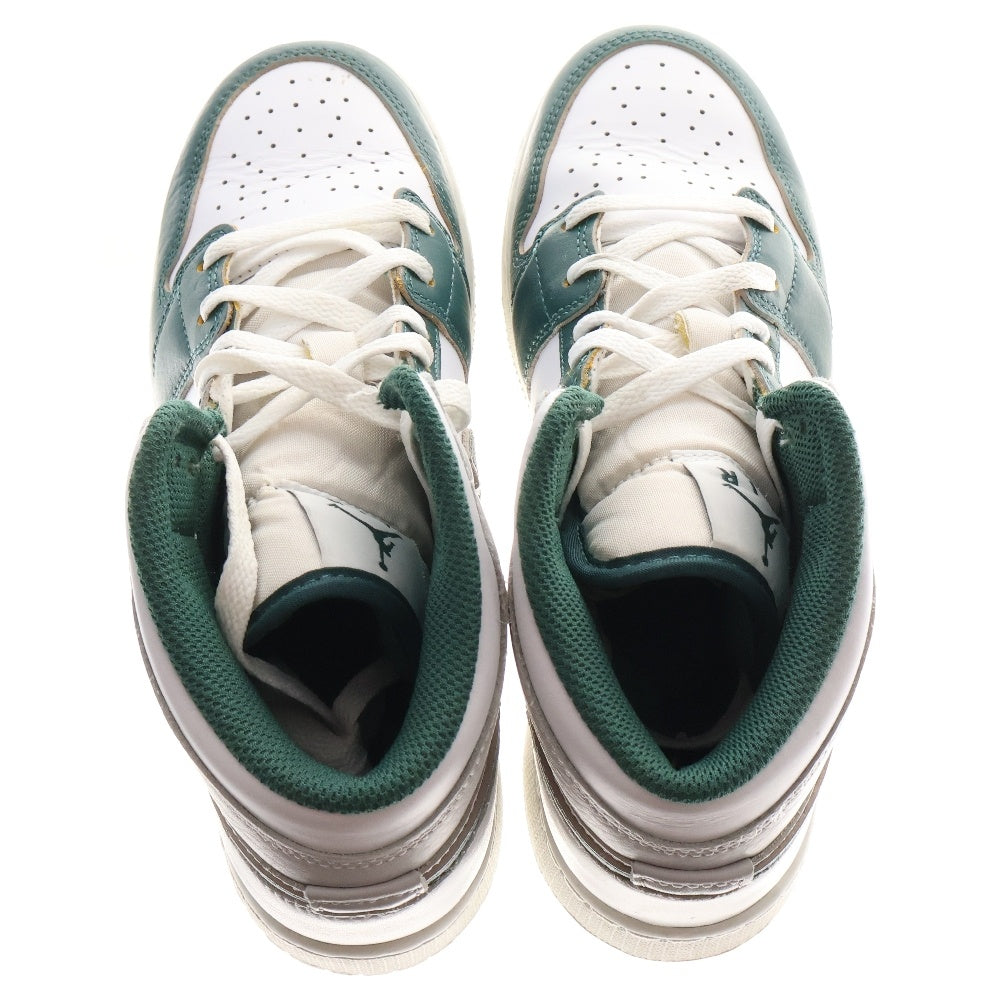 NIKE(ナイキ) WMNS AIR JORDAN 1 MID GS Oxidized Green ウィメンズ エアジョーダン 1 ミッドカットスニーカー ホワイト/グリーン レディース US6Y/24cm FQ8088-103