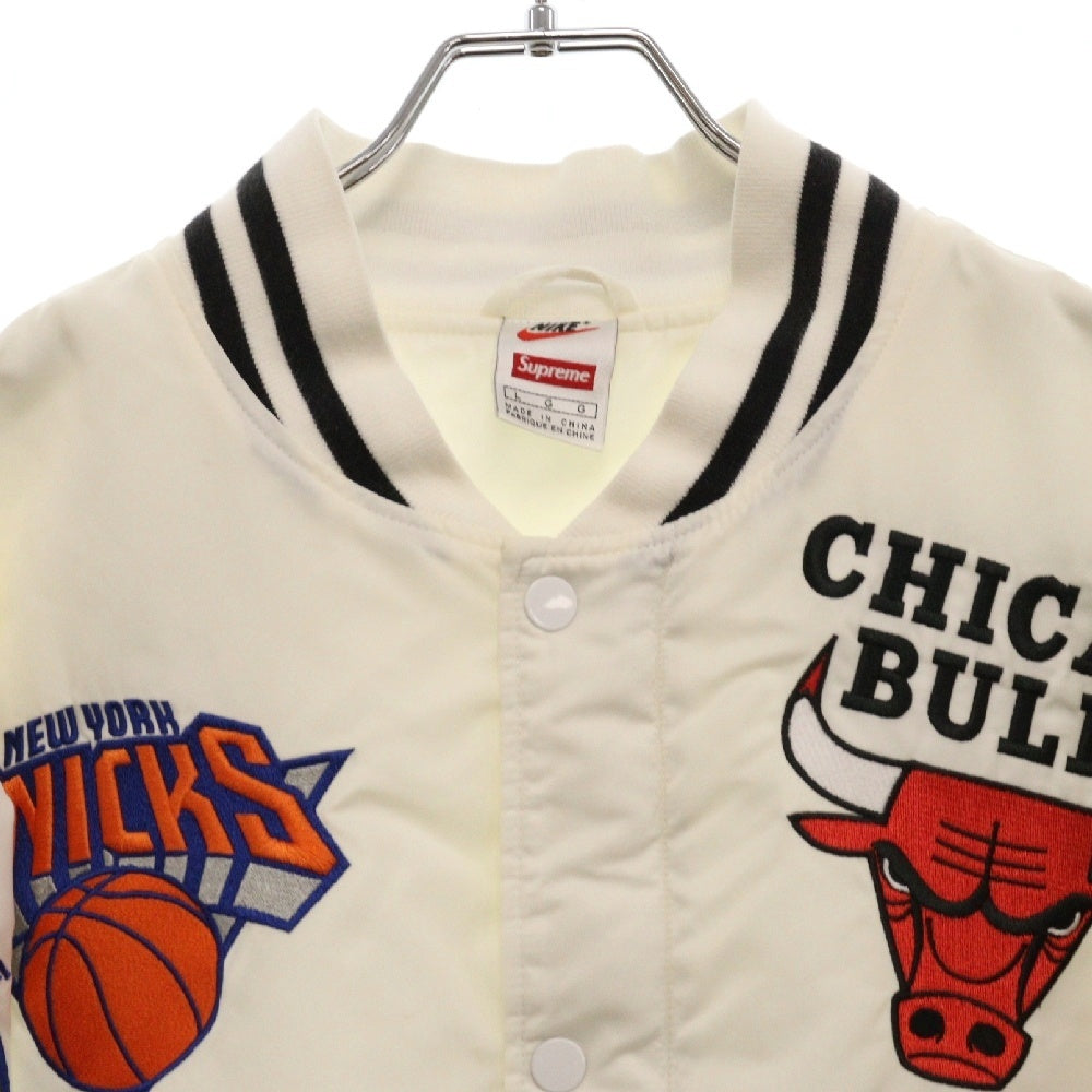 SUPREME(シュプリーム) 18SS ×NIKE NBA Teams Warm-Up Jacket ナイキ NBAチームワッペン ウォームアップ ナイロンジャケット ブルゾン ホワイト AO3631-100