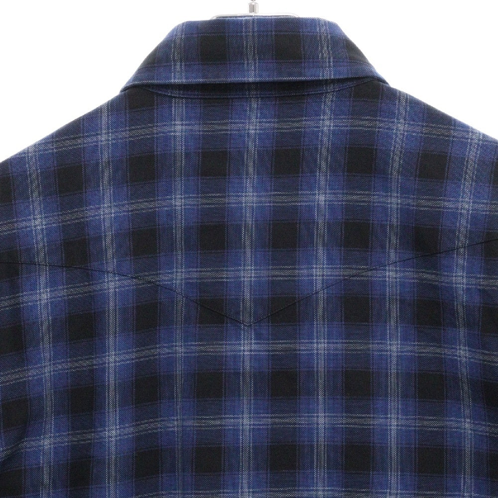 TOM FORD(トムフォード) 長袖チェックウェスタンシャツ ブルー/ブラック 8FT271 94MEKI