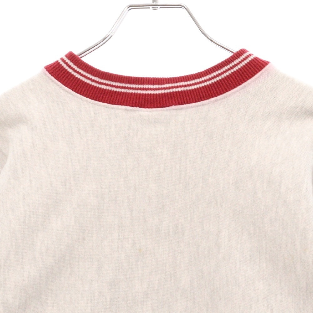 CHAMPION(チャンピオン) 90s VINTAGE REVERSE WEAVE ヴィンテージ リバースウィーブ 刺繍タグ リブライン クルーネックスウェットトレーナー グレー/レッド