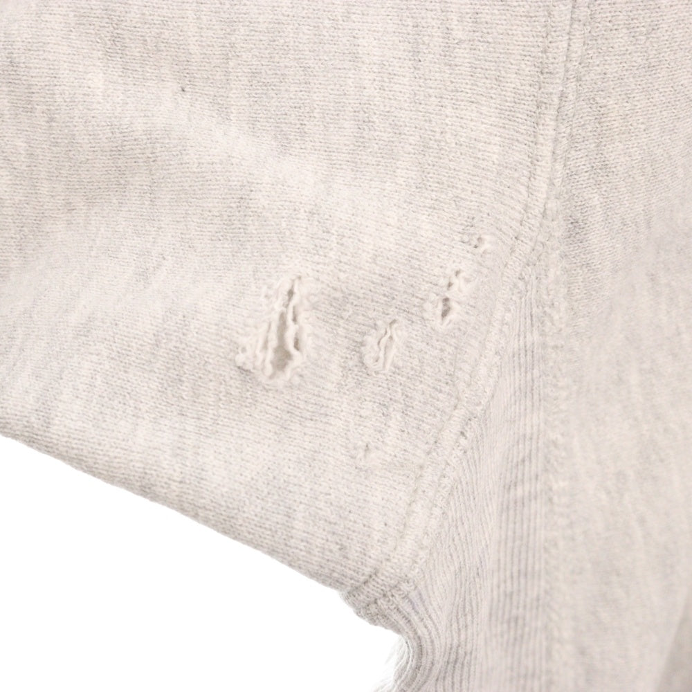 CHAMPION(チャンピオン) 90s VINTAGE REVERSE WEAVE ヴィンテージ リバースウィーブ 刺繍タグ リブライン クルーネックスウェットトレーナー グレー/レッド